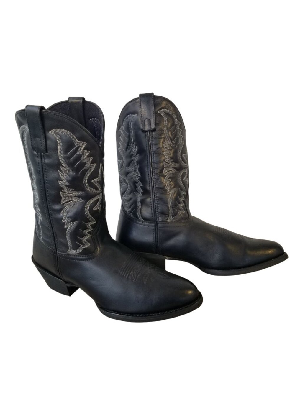 Laredo Birchwood Mens Black Leather Cowboy Western Boots 13 EW Wide